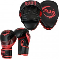 ROAR Boxing Bag Gloves and Focus Pads Set MMA Sparring Punching Mitts