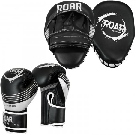 ROAR Curved Focus Pad and Boxing Gloves Sets MMA Muay Thai Jab Training Bag