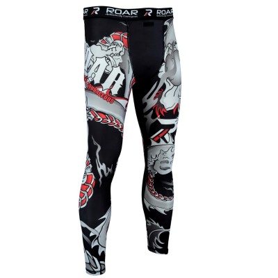 Roar MMA Rash Guard BJJ Shorts UFC Training Mens Compression Leggings ...